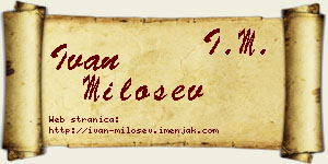 Ivan Milošev vizit kartica